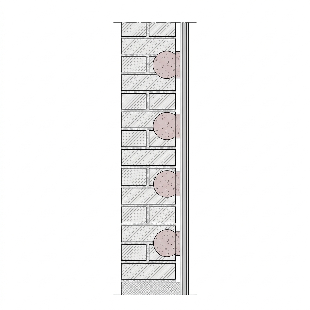 Dot and Dab Wall construction